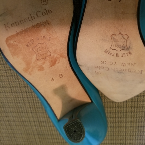 KENNETH COLE Teal Leather Heels (Size 6B) - Picture 14 of 14